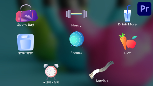 VideoHive Fitness Icons And Titles for Premiere Pro