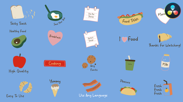VideoHive Food Titles | DaVinci Resolve