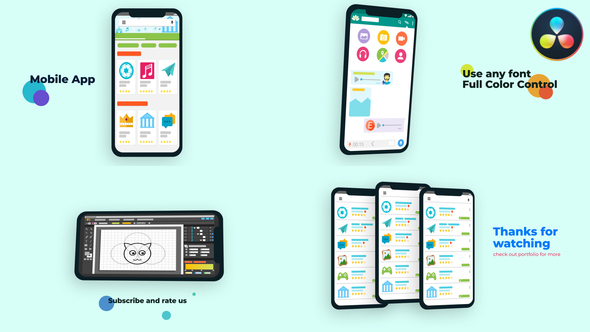 VideoHive Fun Mobile App Presentation for DaVinci Resolve