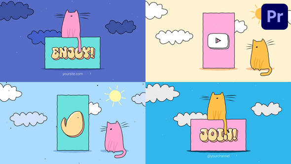 VideoHive Funny Cartoon Cat Logo | Premiere Pro MOGRT
