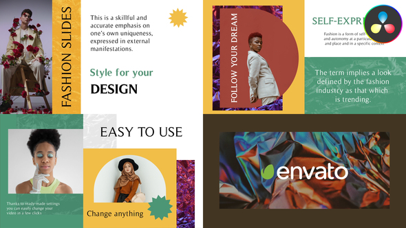 VideoHive Geometric Fashion Slides for DaVinci Resolve