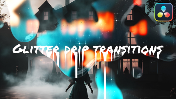 VideoHive Glitter Drip Transitions | DaVinci Resolve