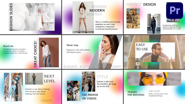 VideoHive Gradient Fashion Slides for Premiere Pro