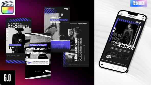 VideoHive Grunge Instagram Stories For FCPX