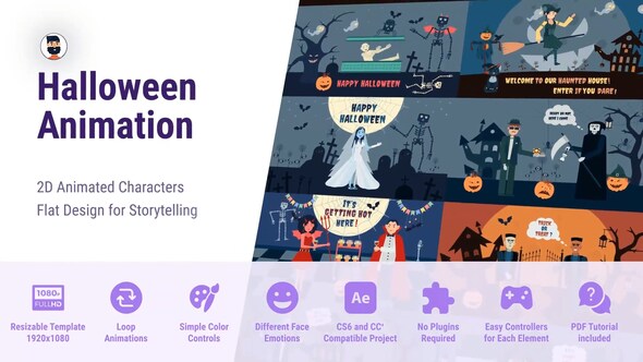VideoHive Halloween Character And Background MOGRT PR Premiere Pro