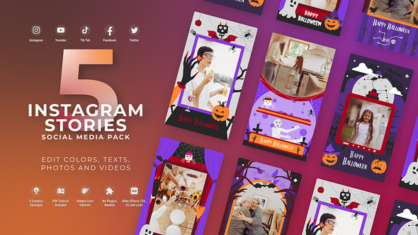 VideoHive Halloween Party Instagram Vertical Stories MOGRT Premiere Pro