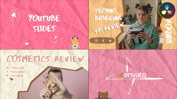 VideoHive Hand Made Youtube Endscreens for DaVinci Resolve