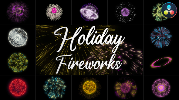 VideoHive Holiday Fireworks for DaVinci Resolve