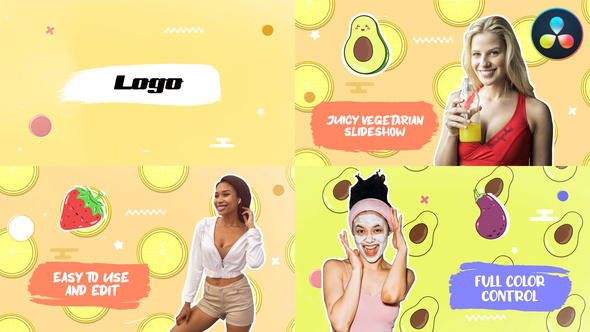 VideoHive Juicy Vegetarian Slideshow for DaVinci Resolve