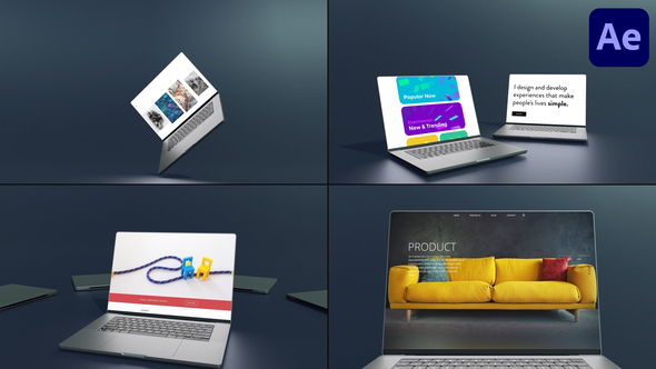 VideoHive Laptop App Reveal Mockup for After Effects