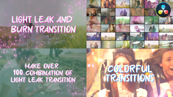 VideoHive Light Leak Transitions And Burn Transitions for DaVinci Resolve