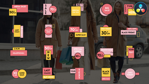 VideoHive Mega Sale Titles for DaVinci Resolve