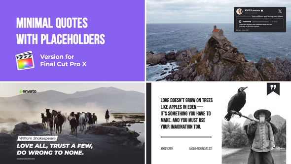 VideoHive Minimal Quotes with Placeholders | FCPX