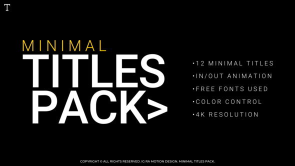 VideoHive Minimal Titles | PP