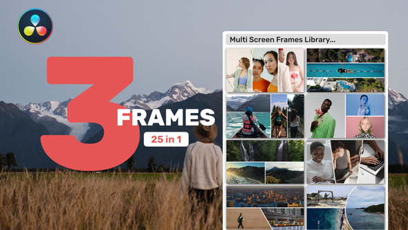 VideoHive Multi Screen Frames Library – 3 Frames for DaVinci Resolve