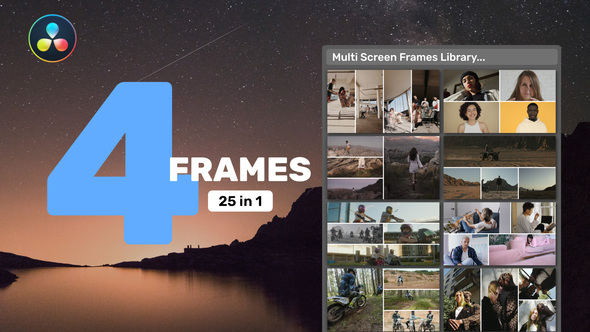 VideoHive Multi Screen Frames Library – 4 Frames for DaVinci Resolve