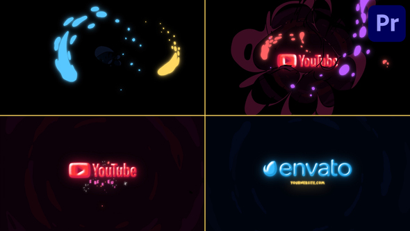 VideoHive Neon Drops Logo for Premiere Pro