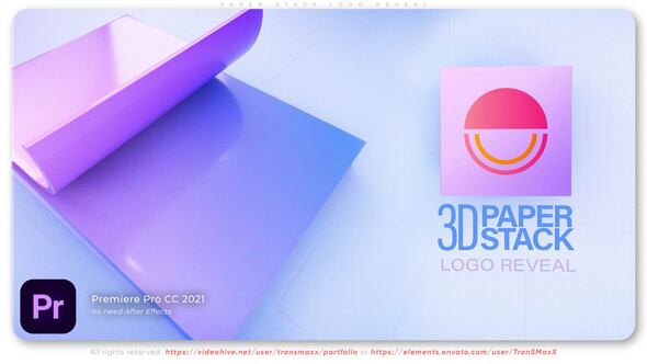 VideoHive Paper Stack Logo Reveal