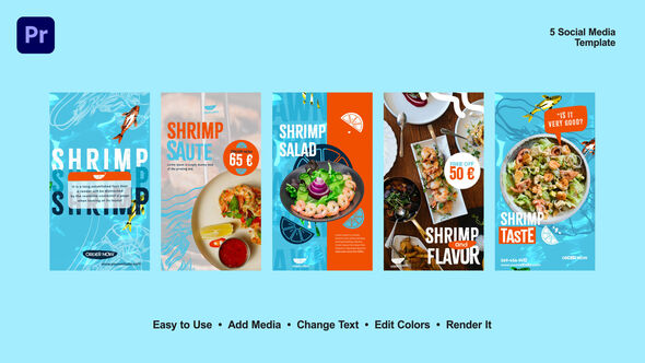 VideoHive Seafood Menu Instagram Stories
