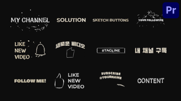 VideoHive Sketch Youtube Buttons And Titles for Premiere Pro