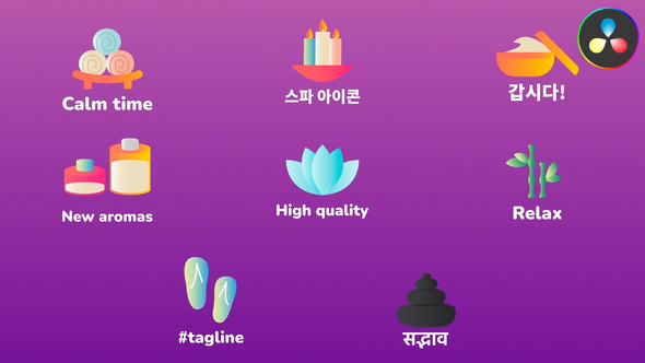 VideoHive Spa Massage Icons And Titles for DaVinci Resolve