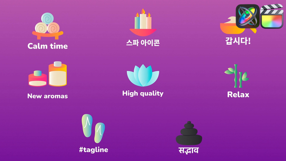 VideoHive Spa Massage Icons And Titles for FCPX