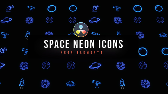 VideoHive Space Neon Icons