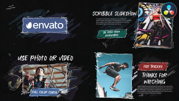 VideoHive Stylish Scribble Slideshow | DaVinci Resolve