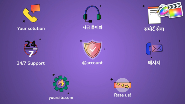 VideoHive Support Service Icons And Titles for FCPX