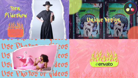 VideoHive Torn Slideshow for DaVinci Resolve
