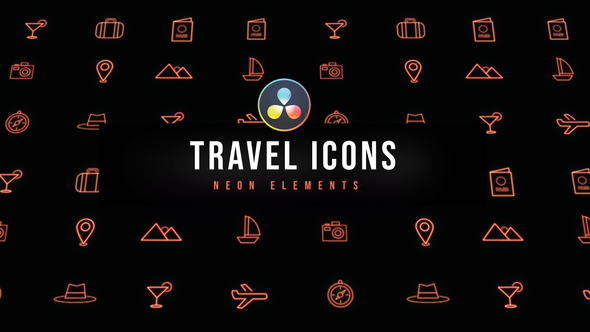 VideoHive Travel Neon Icons