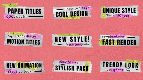 VideoHive Unusual Paper Titles