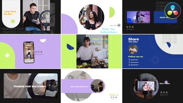 VideoHive Youtube Creative Endscreens for DaVinci Resolve