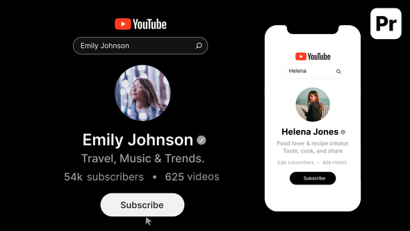 VideoHive YouTube Search Bar, Profile, Result