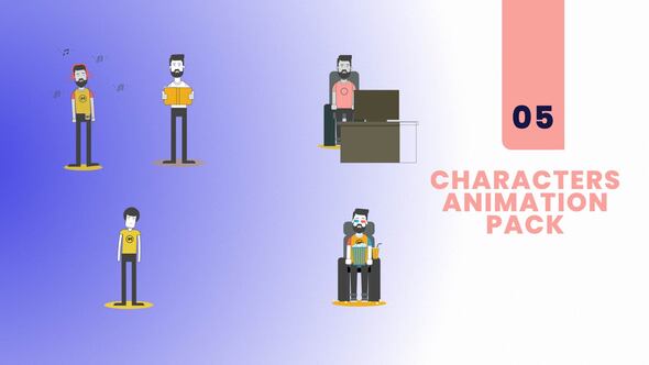 Videohive 5 Characters Animation Pack