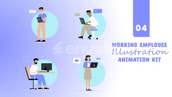 Videohive Dynamic Employee Working Animation for Professional Projects