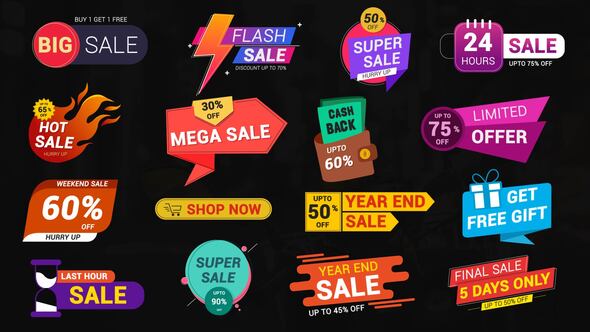 Videohive Modern Sale Labels & Badges Pack