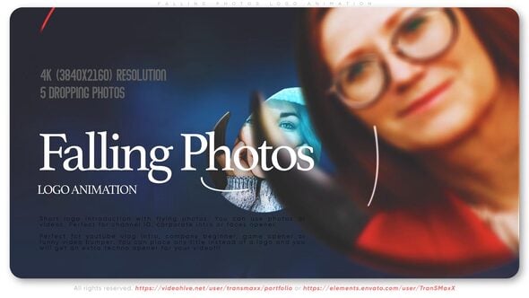 Videohive Falling Photos Logo Animation