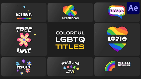 Videohive Colorful LGBTQ Titles for After Effects
