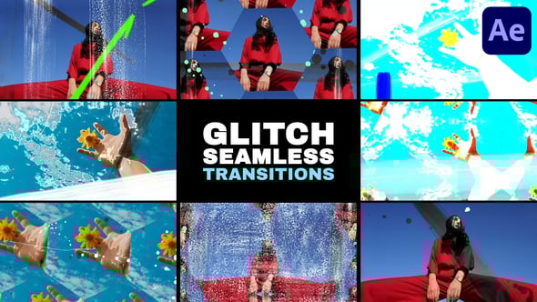 Videohive Grunge Glitch Seamless Transitions | After Effects 58336328