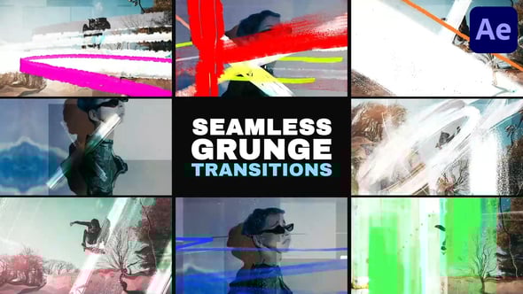 Videohive Grunge Glitch Seamless Transitions | After Effects