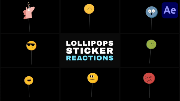 Videohive Lollipops Sticker Reactions | After Effects