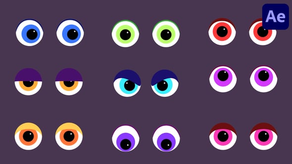 Videohive Cartoon Eyes Icons | After Effects