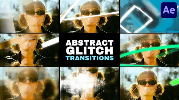 Videohive Abstract Grunge Glitch Seamless Transitions | After Effects 58336165