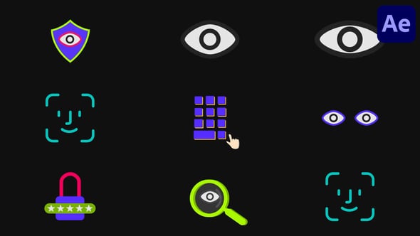 Videohive Cyber Security Icons for After Effects