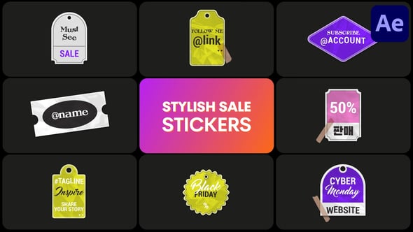 Videohive Stylish Sale Stickers | After Effects
