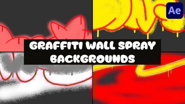 Videohive Graffiti Wall Spray Backgrounds | After Effects
