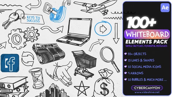 Videohive Whiteboard Elements Pack