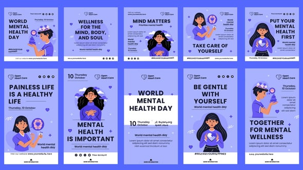 Videohive Mental Health Day Feed and Stories Instagram