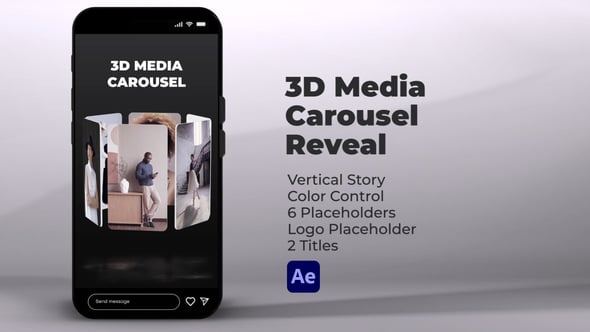Videohive 3D Media Carousel Reveal for After Effects
